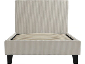 Letto singolo "Ambre" in velluto a coste - 90 x 190 - Beige