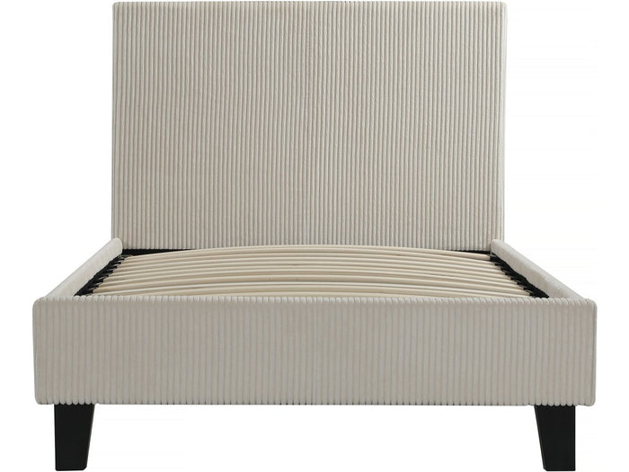 Letto singolo "Ambre" in velluto a coste - 90 x 190 - Beige