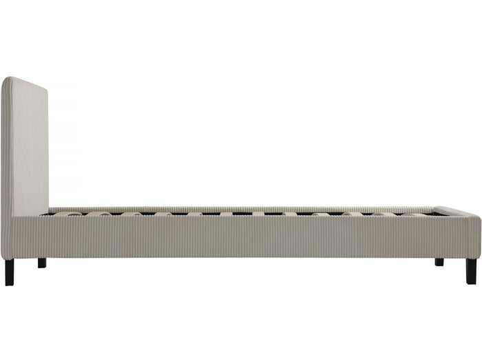 Letto singolo "Ambre" in velluto a coste - 90 x 190 - Beige