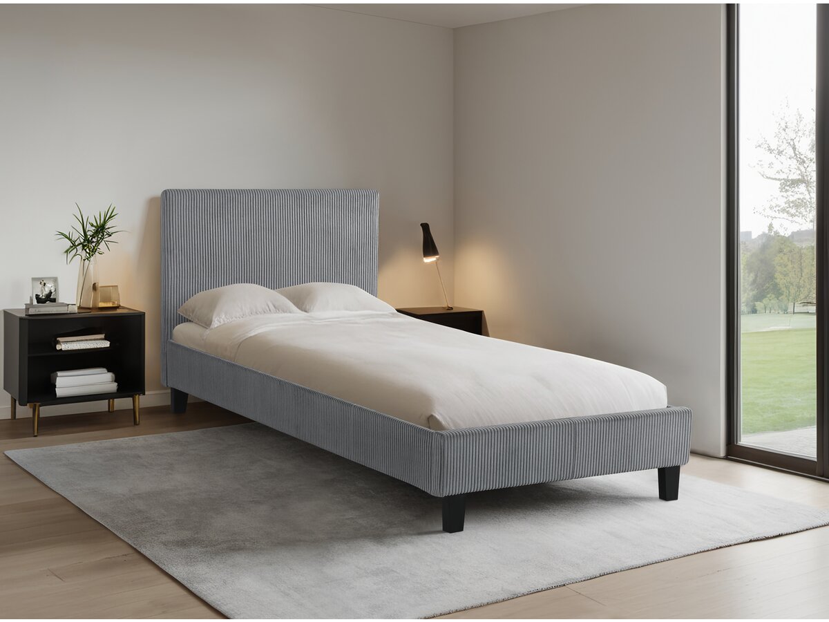 Letto a coste "Ambre" - 90 x 190 - Grigio