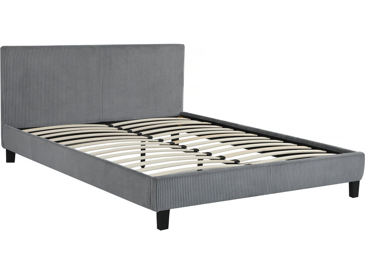 Letto in velluto a coste "Ambre" - 160 x 200 - Grigio