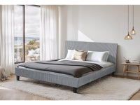 Letto in velluto a coste "Ambre" - 160 x 200 - Grigio