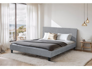 Letto in velluto a coste "Ambre" - 160 x 200 - Grigio