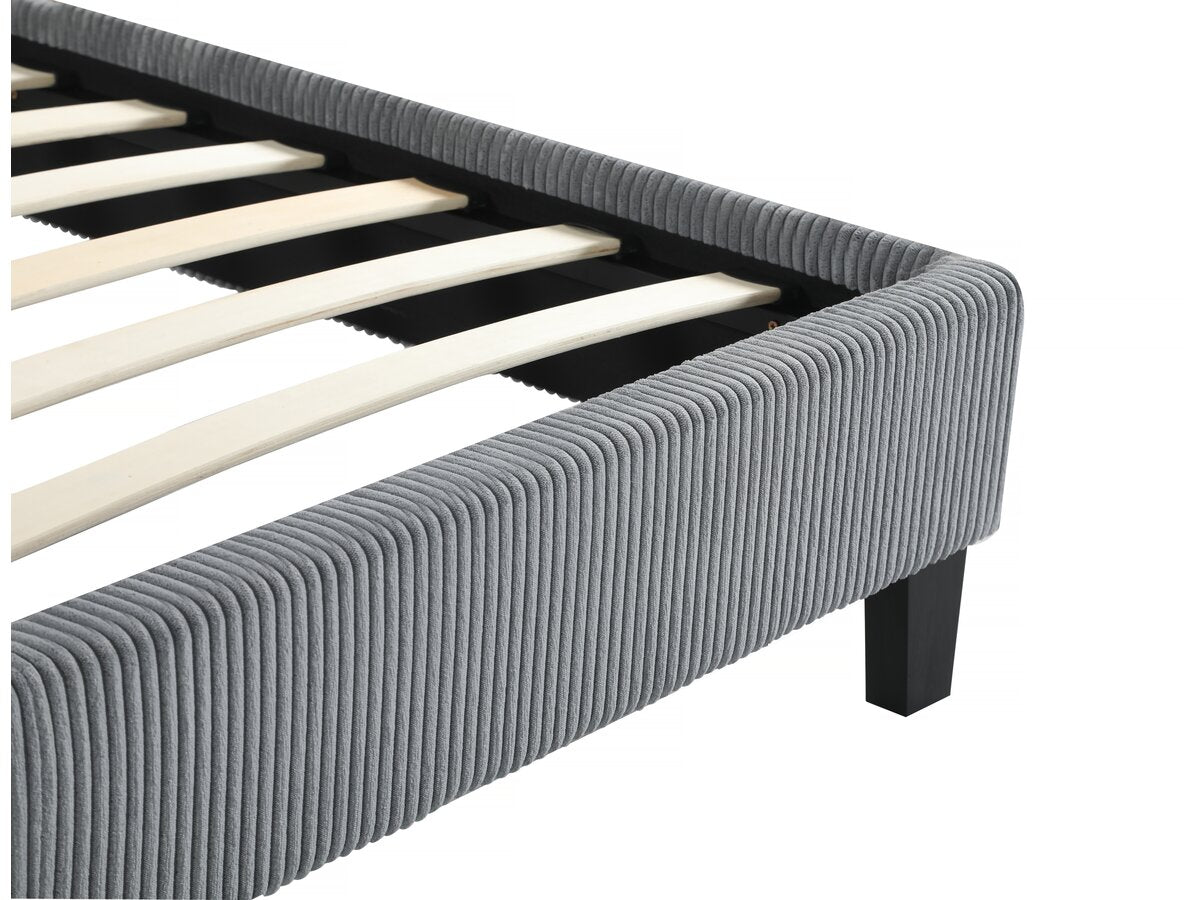 Letto in velluto a coste "Ambre" - 160 x 200 - Grigio