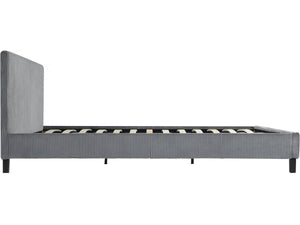 Letto in velluto a coste "Ambre" - 160 x 200 - Grigio