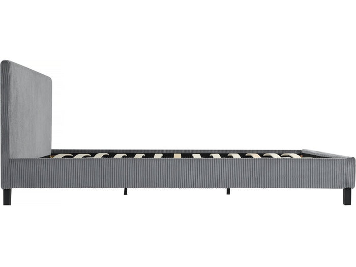 Letto in velluto a coste "Ambre" - 160 x 200 - Grigio