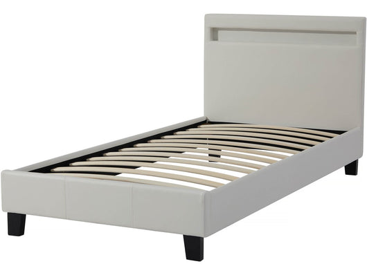 Letto con LED "Maria" 90 x 190 cm - Bianco