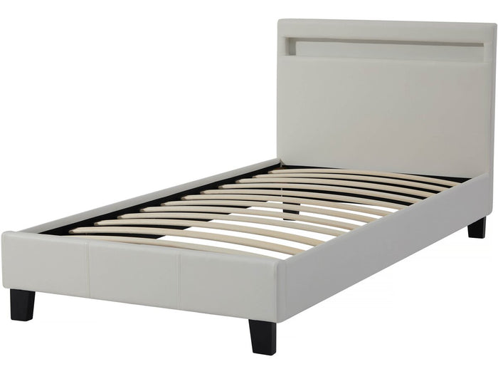 Letto con LED "Maria" 90 x 190 cm - Bianco