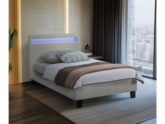 Letto con LED "Maria" 90 x 190 cm - Bianco