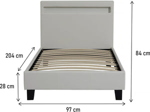 Letto con LED "Maria" 90 x 190 cm - Bianco