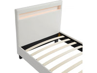 Letto con LED "Maria" 90 x 190 cm - Bianco