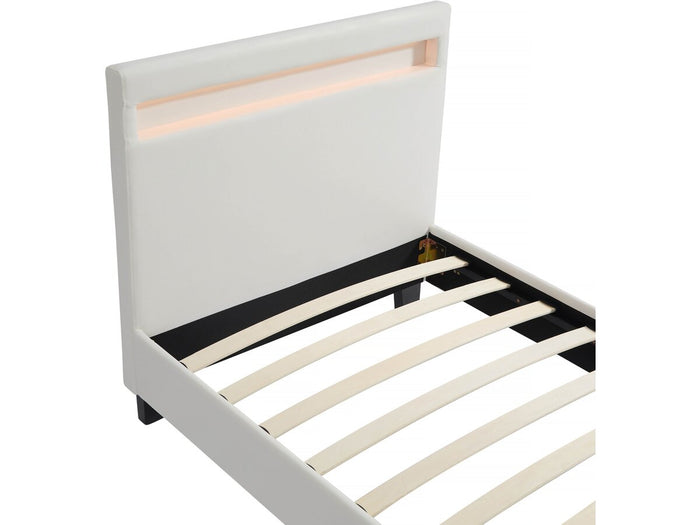 Letto con LED "Maria" 90 x 190 cm - Bianco
