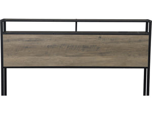 Letto matrimoniale in metallo a LED con presa e cassetti "Léa" - 140 x 190 cm - Marrone