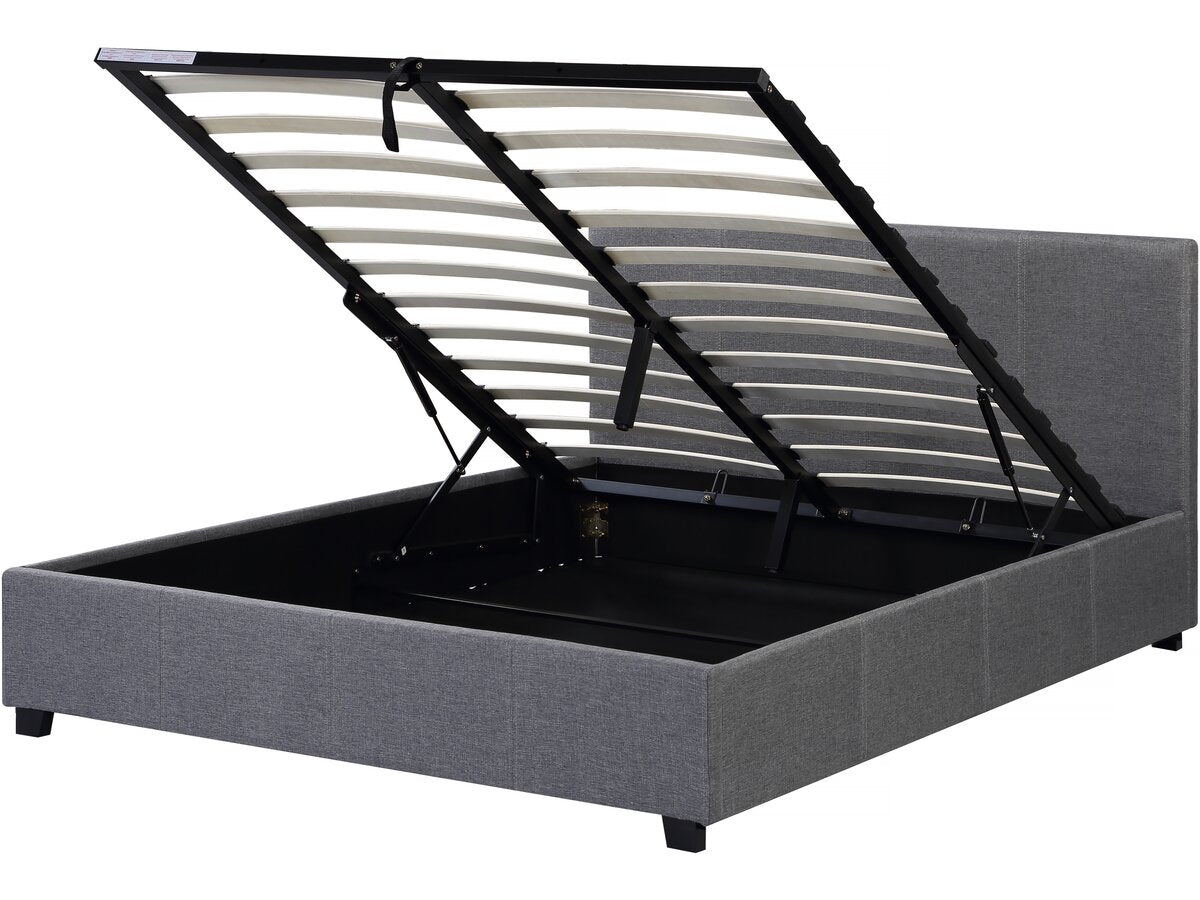 Letto doppio con contenitore "Carla" - 180 x 200 grigio