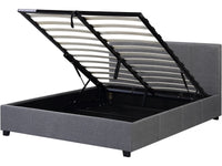 Letto doppio con contenitore "Carla" - 180 x 200 grigio