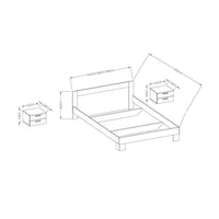 Letto adulto 180x200 collezione IRINA. Comodini integrati. Colori bianco e grigio antracite.