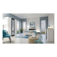 Letto adulto 180x200 collezione IRINA. Comodini integrati. Colori bianco e grigio antracite.