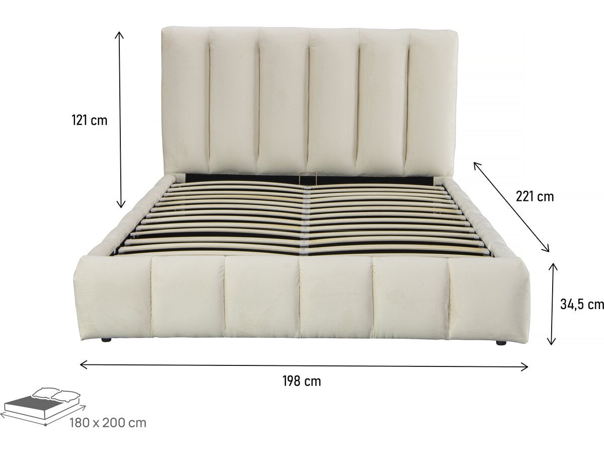 Letto "Annie" con cassettone 180 x 200 cm - Beige