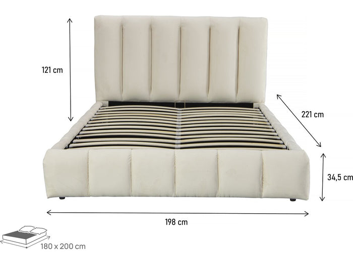 Letto "Annie" con cassettone 180 x 200 cm - Beige