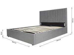 Letto "Mia" con cassettone - 160 x 200 cm - Grigio