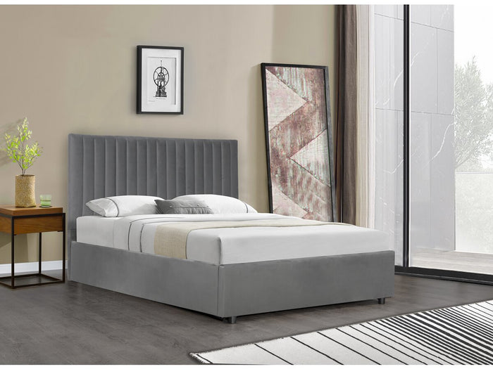 Letto "Mia" con cassettone - 160 x 200 cm - Grigio