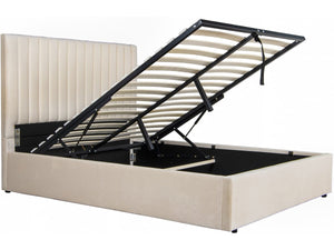 Letto "Mia" con cassettone - 140 x 190 cm - Beige