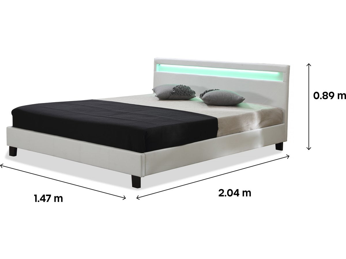 Letto con led "Maria" - 160 x 200 cm - Bianco