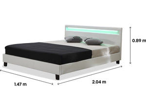 Letto con led "Maria" - 140 x 190 cm - Bianco