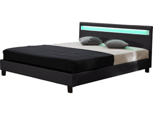 Letto con led "Maria" - 140 x 190 cm - Nero