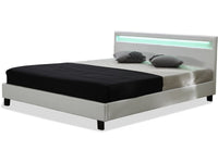Letto con led "Maria" - 140 x 190 cm - Bianco