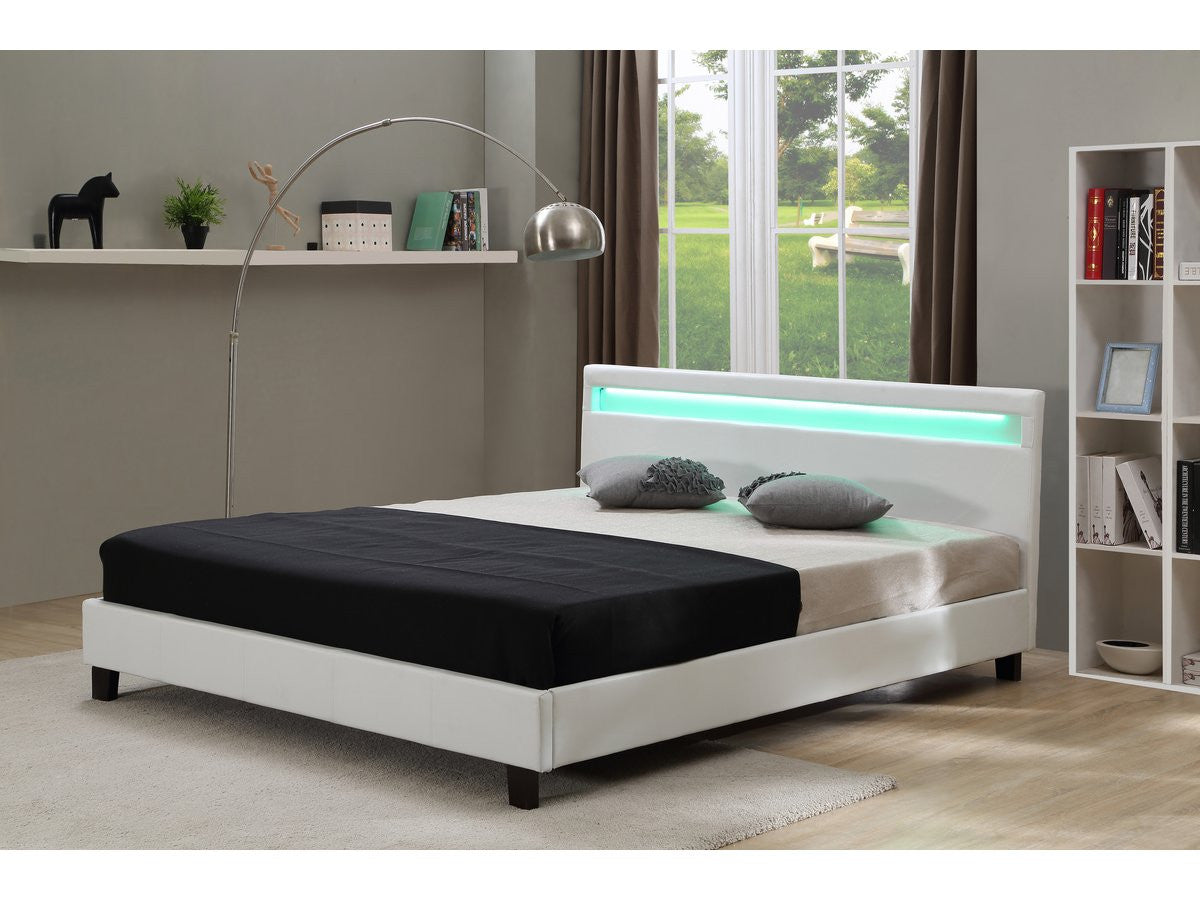 Letto con led "Maria" - 160 x 200 cm - Bianco