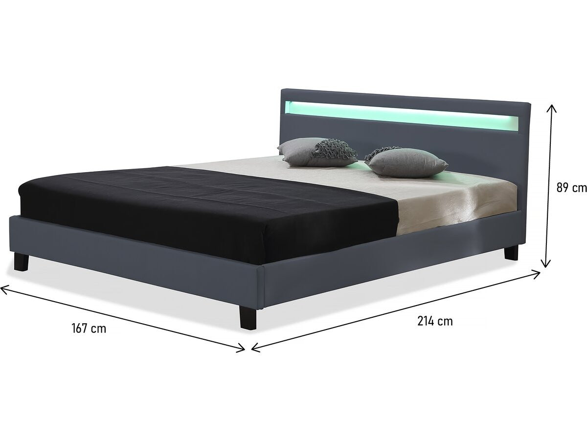 Letto con led "Maria" - 160 x 200 cm - Bianco