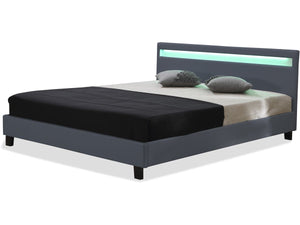 Letto con led "Maria" - 140 x 190 cm - Grigio