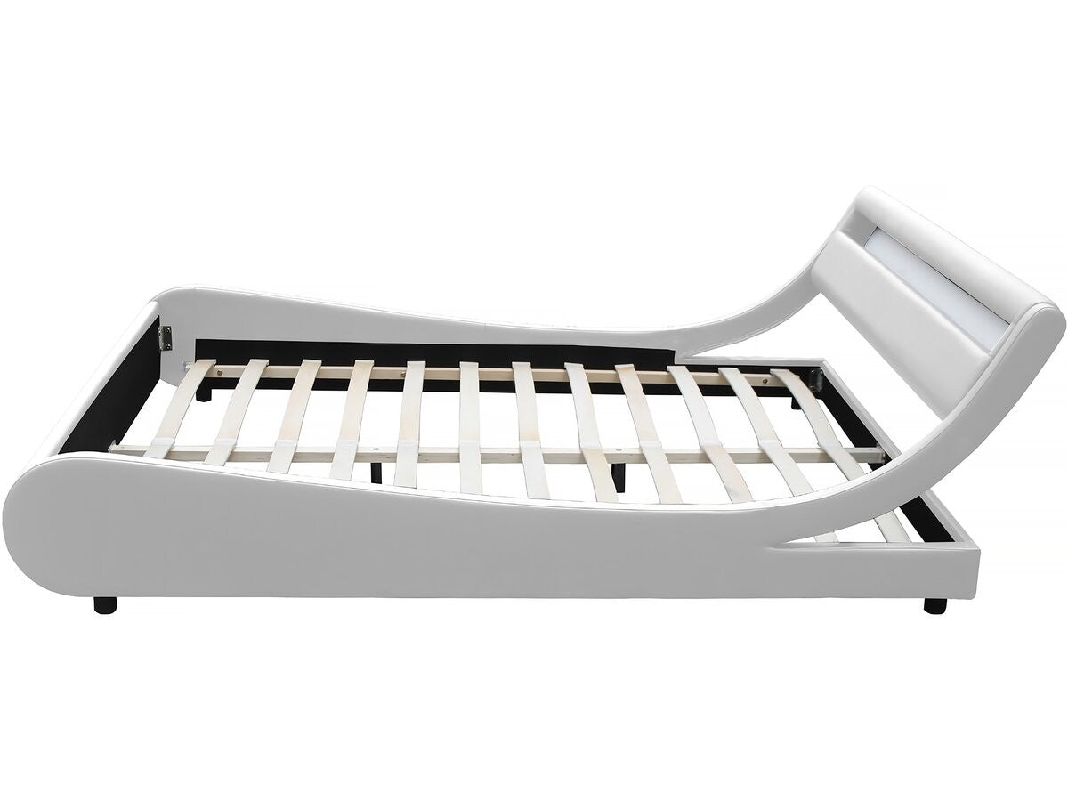 Letto con luce LED "Natacha" - 160 x 200 cm - Bianco