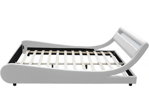 Letto con luce LED "Natacha" - 160 x 200 cm - Bianco