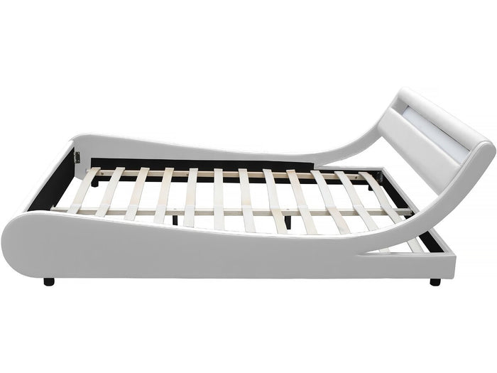 Letto con luce LED "Natacha" - 160 x 200 cm - Bianco