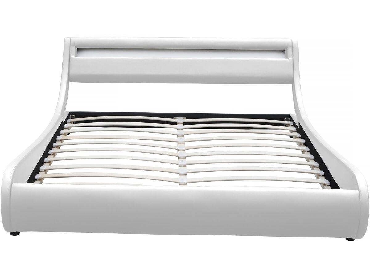 Letto con luce LED "Natacha" - 160 x 200 cm - Bianco