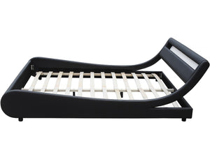 Letto con luce LED "Natacha" - 160 x 200 cm - Nero