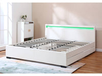 Letto matrimoniale a LED "Nico" - 180 x 200 cm - Bianco