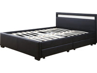 Letto con LED "NICO" - 160 × 200 cm - Nero
