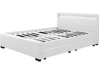 Letto con LED "NICO" - 160 × 200 cm - Bianco