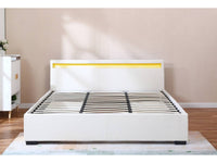 Letto matrimoniale a LED "Nico" - 180 x 200 cm - Bianco