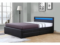 Letto con LED "Nico" - 140 × 190 cm - Nero