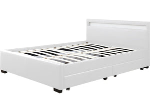 Letto con LED "NICO" - 160 × 200 cm - Bianco