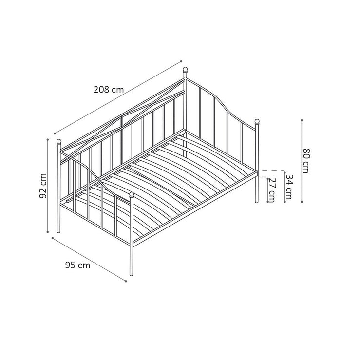 Letto divano bianco SOBLA 90x200 - Stile contemporaneo