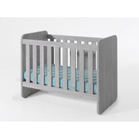 Lettino per bambini robusto 60x120 trasformabile in letto per bambini 90x200 colore grigio effetto legno