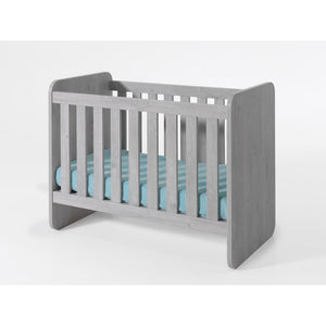 Lettino per bambini robusto 60x120 trasformabile in letto per bambini 90x200 colore grigio effetto legno