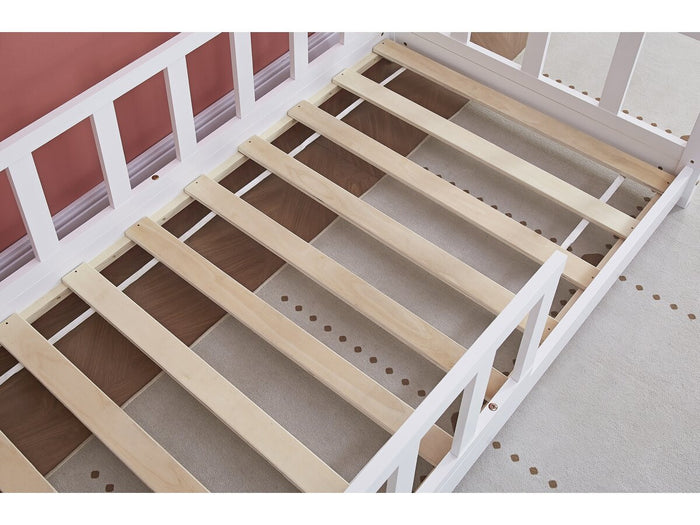 Letto a capanna in legno "Charlotte" - Bianco - 80 x 160 cm