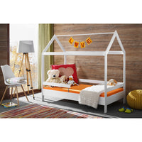 Lettino a capanna per bambini 80x160 collezione MOGWAI, colore bianco.