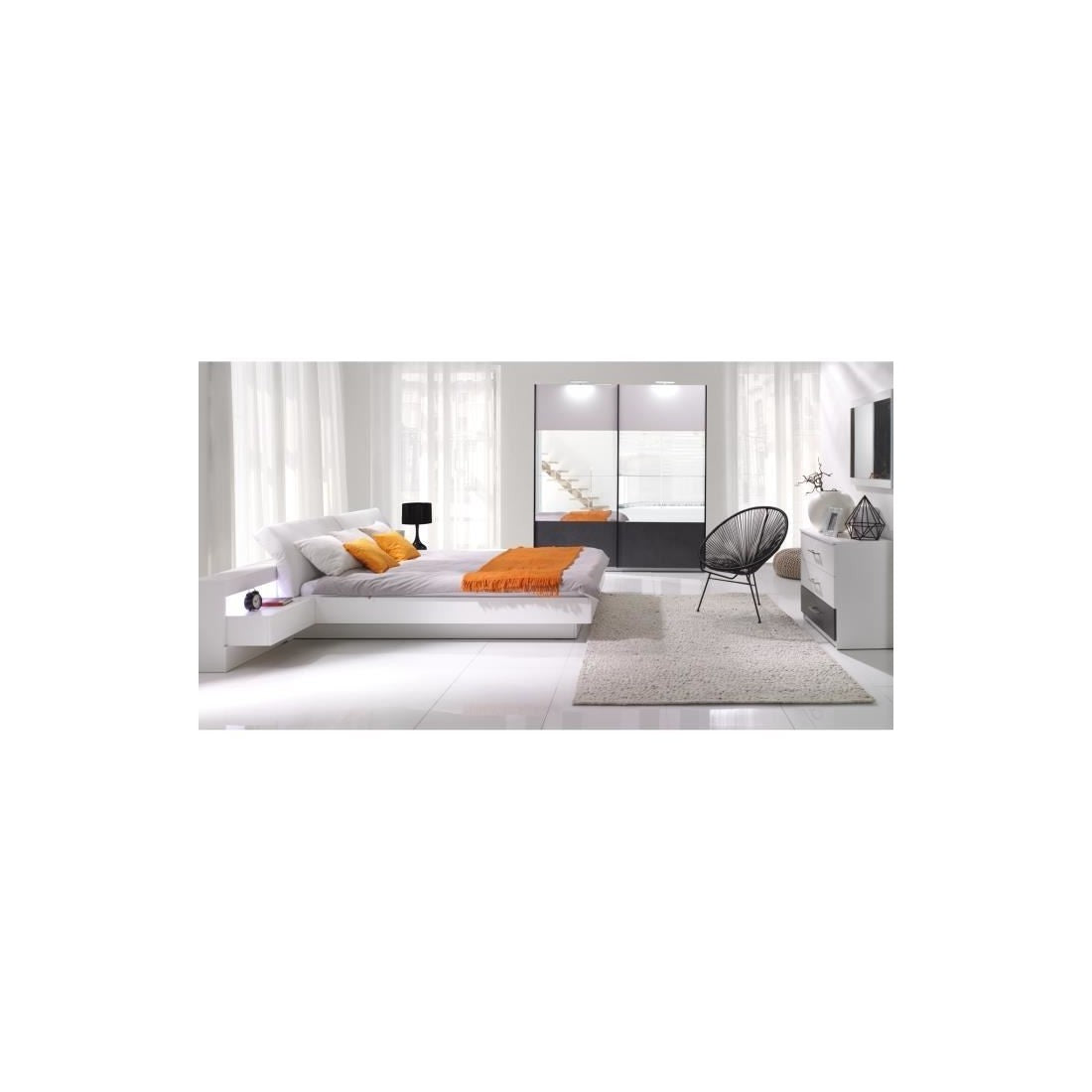 Letto contenitore 160x200 RENATO con doghe colore bianco